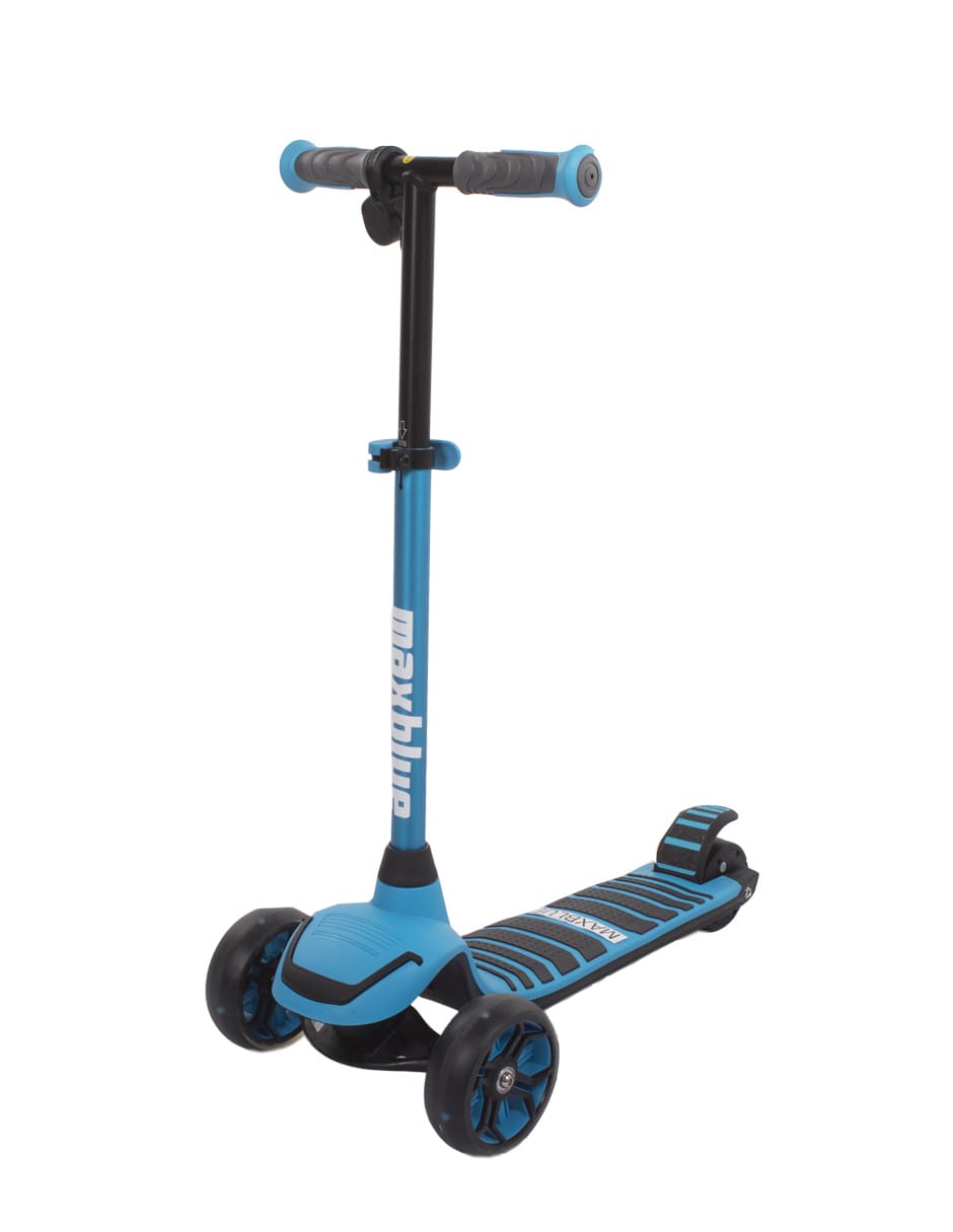 PATIN ELECTRICO AZUL 3 LLANTAS CON LUZ LED