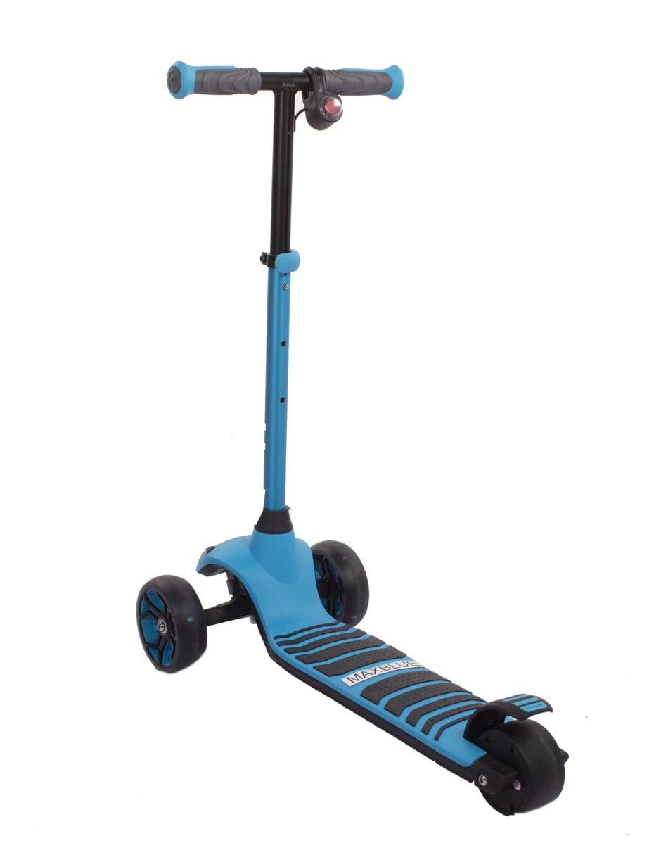 PATIN ELECTRICO AZUL 3 LLANTAS CON LUZ LED