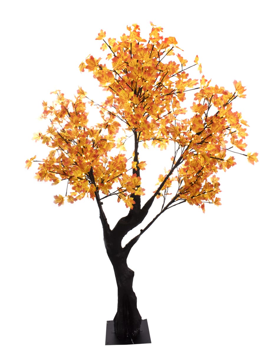 ARBOL LUZ LED HOJA MAPLE NARANJA 200CM DE ALTO 576 LUCES