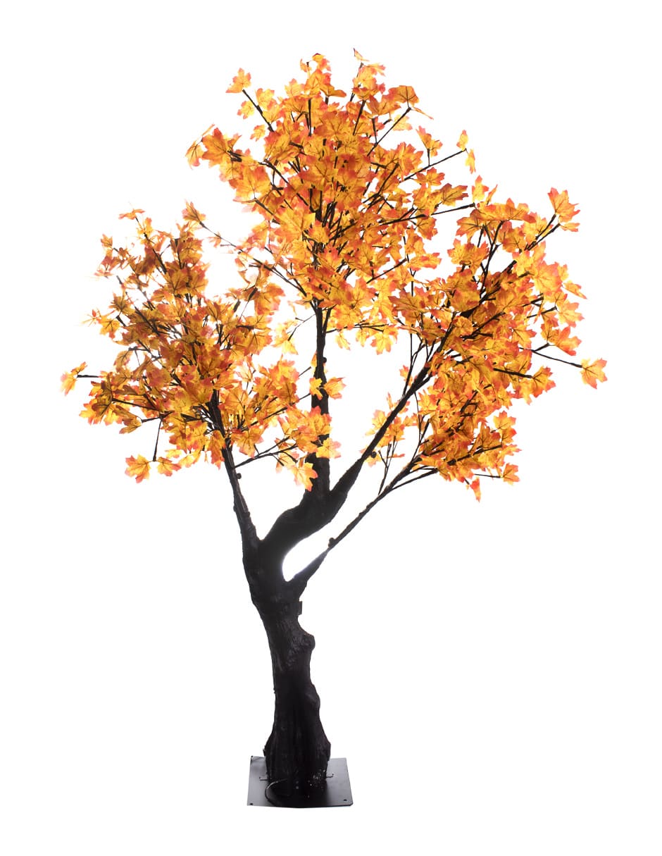 ARBOL LUZ LED HOJA MAPLE NARANJA 200CM DE ALTO 576 LUCES