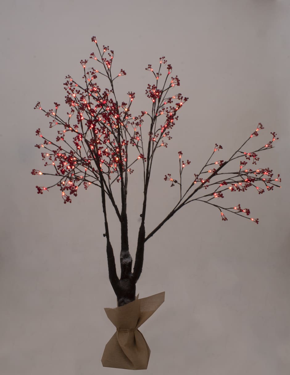 ARBOL LUZ LED FRUTOS ROJOS 180CM DE ALTO 240 LUCES