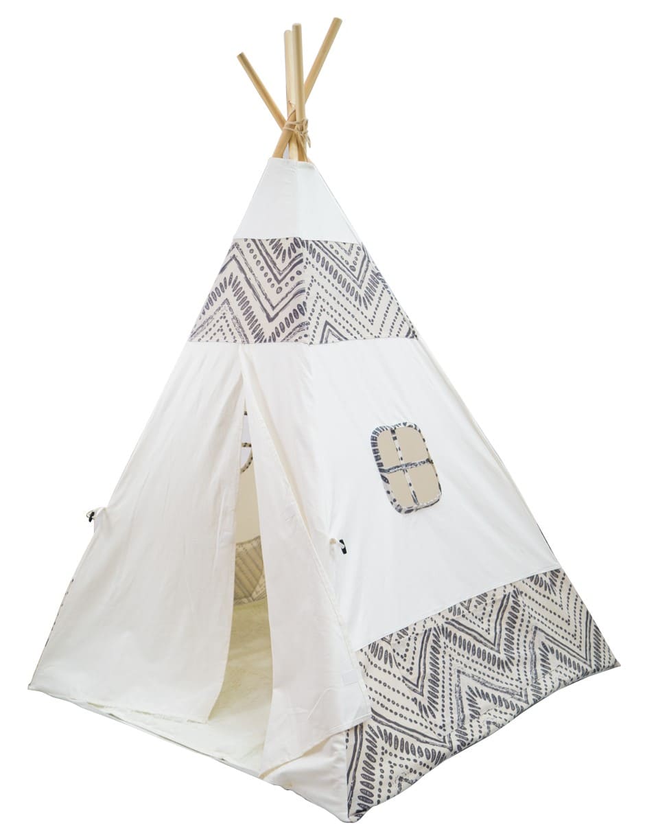 CARPA CASITA ESTILO TIPI GRECAS CON TAPETE Y ALMOHADA