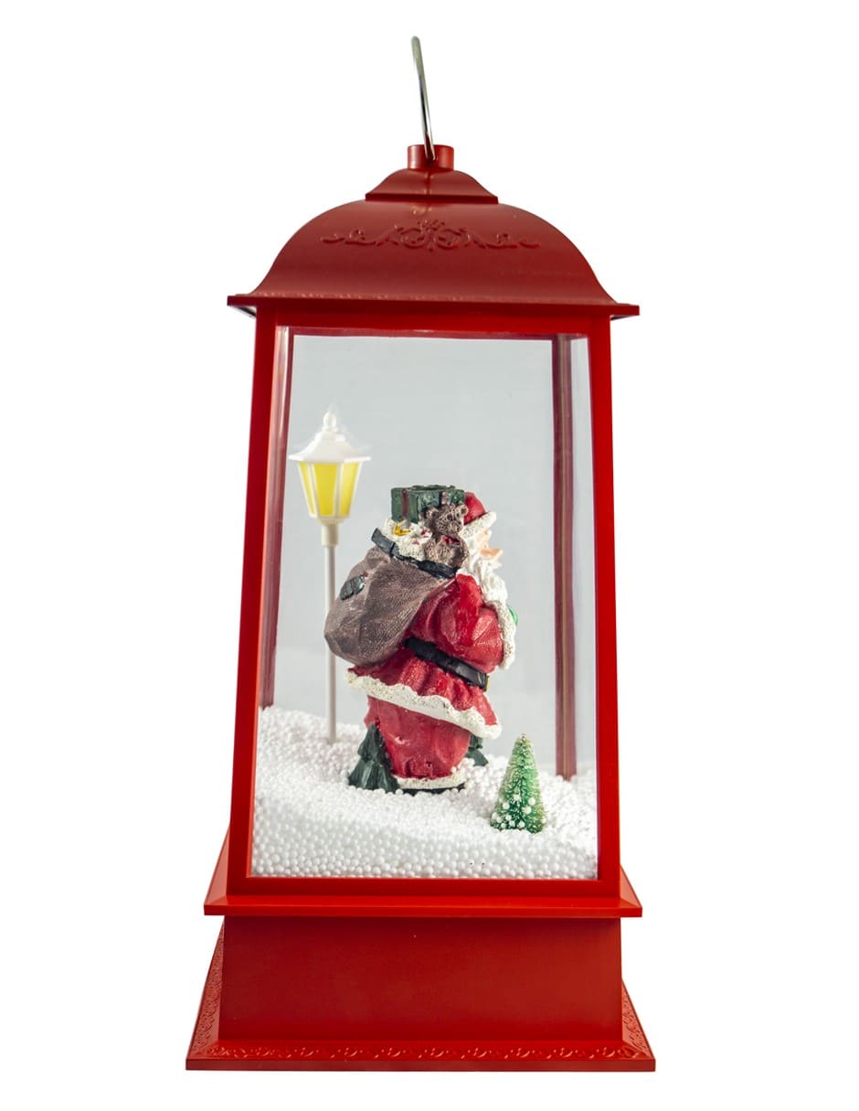 FAROL NAVIDEÑO LUZ LED ROJO SANTA MUSICAL