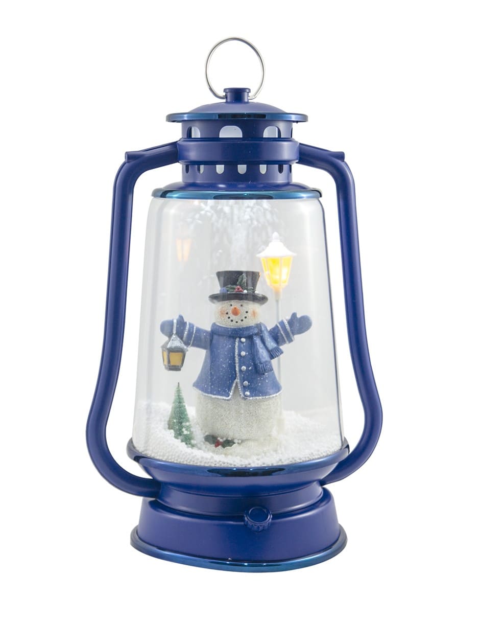 FAROL NAVIDEÑO LUZ LED AZUL MUÑECO MUSICAL