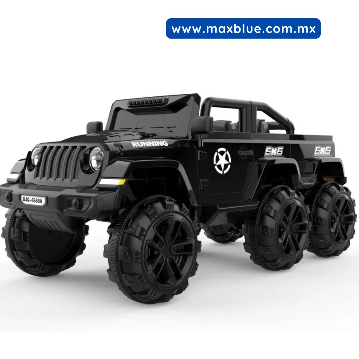 CAMIONETA TIPO JEEP 6 LLANTAS MONTABLE ELECTRICO NEGRO